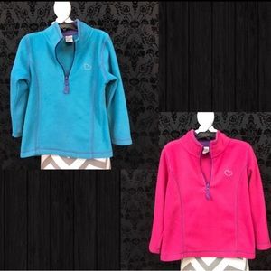 SET OF TWO - Girls 5 • Fleece 1/2 Zip Pullovers